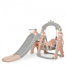 Детская горка-качель Bambi CASTLE-8 (grey/pink)